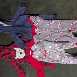 Cozy Baby Onesies Set - Blue, Red, & Christmas